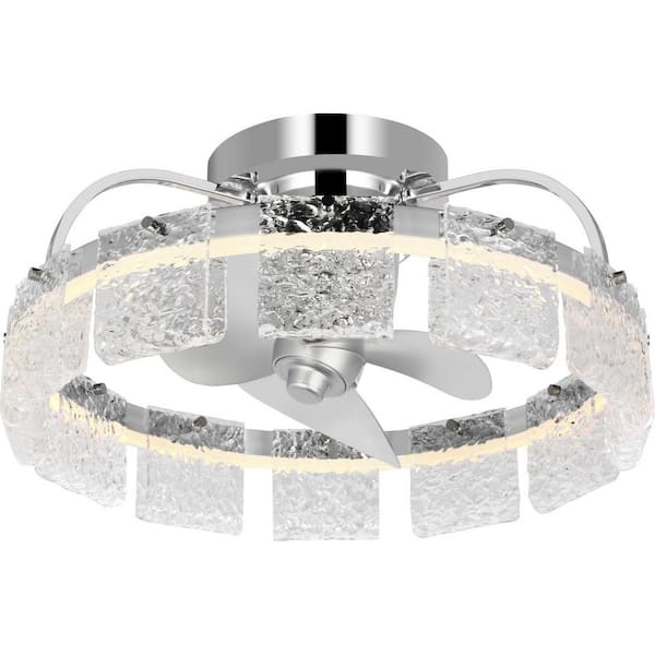 Fanin Collection 20.62 in. Indoor Outdoor 3-Blade Polished Chrome Luxe Ceiling Fan with Silver Blades