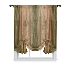 Ombre 50 in. W x 63 in. L Polyester Light Filtering Window Panel in Earth