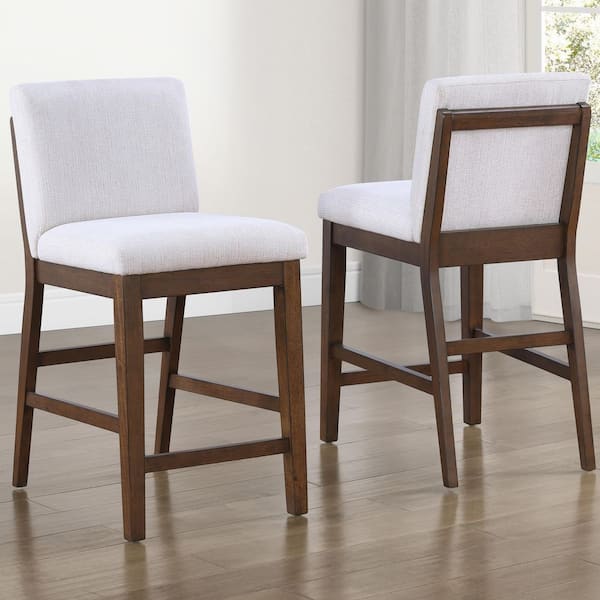 Canton Eggshell Upholstered Counter Height Side Chair Set of 2