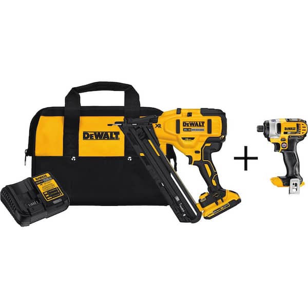 20V MAX Lithium-Ion 15-Gauge Cordless Finish Nailer and 20V Cordless 1/4 in. Impact Driver DCN650D1w/DCF885B - The Home Depot