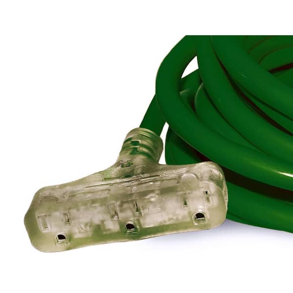 LifeSupplyUSA 6 ft 12/3 3-Outlet SJTW 15 Amp 125-Volt 1875-Watt Dark Green  Indoor/Outdoor Heavy-Duty with Lighted End Extension Cord 12336FTDGU - The  Home Depot