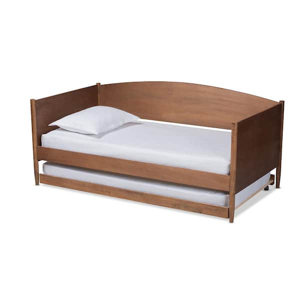 Baxton Studio Veles Ash Wanut Twin Daybed with Trundle