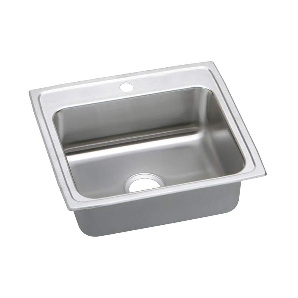 Lustertone 25" Stainless Steel Single Bowl Drop-In Sink