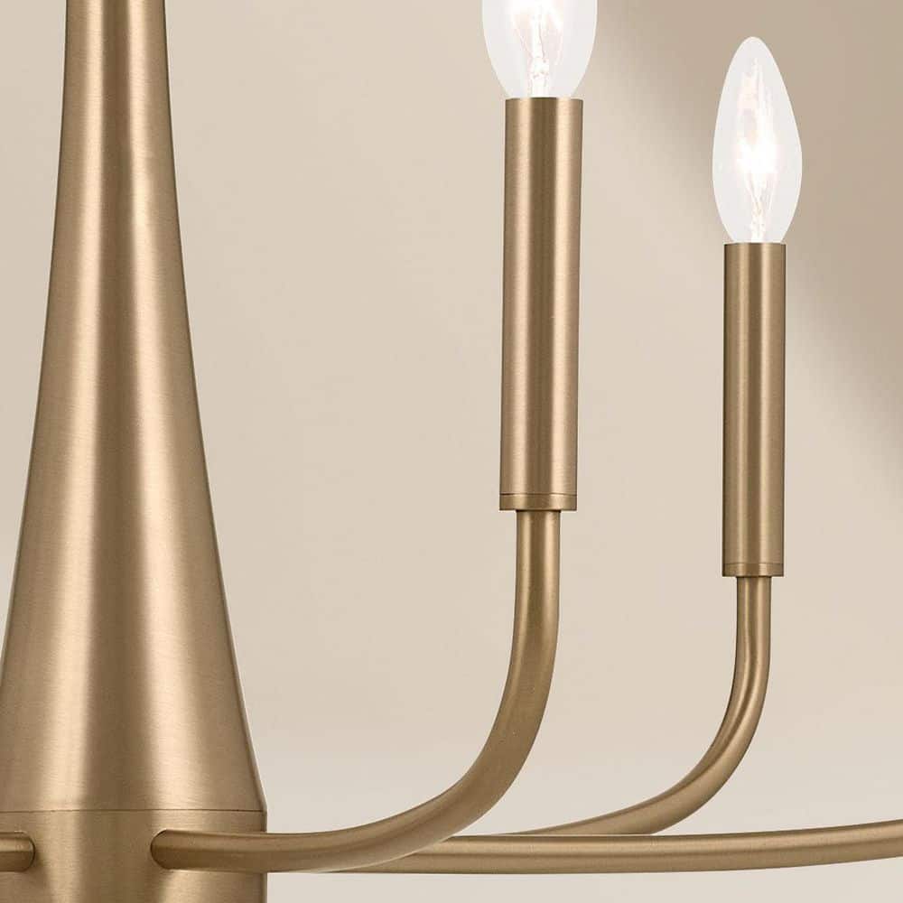 Champagne Bronze 6-Light Modern Chandelier, 28" x 22.5"
