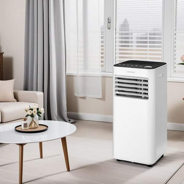 6000 BTU (DOE) Portable Air Conditioner Cools 350 sq. ft. with Dehumidifier Remote in Black