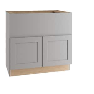 Tremont Assembled 36x34.5x24 in. Plywood Shaker Farm Sink Base Kitchen Cabinet Soft Close in Painted Pearl Gray