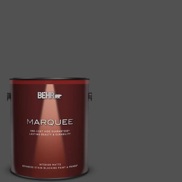 BEHR MARQUEE 1 gal. #N460-7 Space Black Matte Interior Paint & Primer