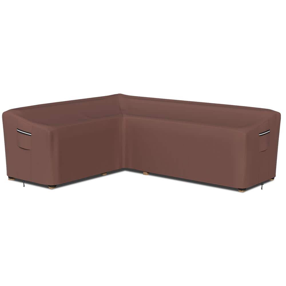 Patio Right-Facing L-Shaped Sectional Sofa Cover, Outdoor Heavy-Duty Waterp