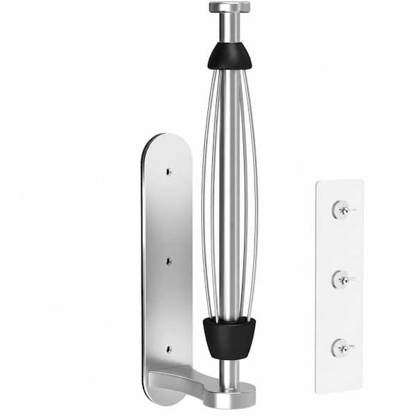 Magnetic Paper Towel Holder for Fridge and Under Cabinet Wall Mount, Self-Adhesive, Fits Jumbo Rolls, Silver