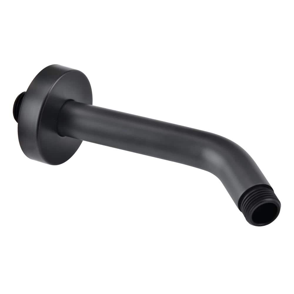 Aurora Decor Amo 6 in Wall Mount Shower Arm and Flange in Matte Black