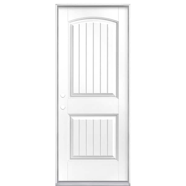 Masonite 32 in. x 80 in. Cheyenne 2-Panel Right-Hand Inswing Painted Smooth Fiberglass Prehung Front Exterior Door No Brickmold