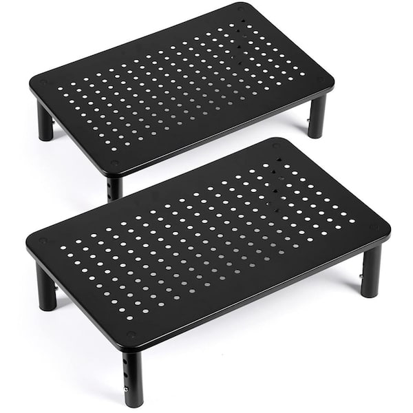 Angel Sar 3 Height Adjustable Desktop Stand for Flat Screen, TV, Monitor, Laptop Computer (2-Pack)
