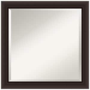 Romano Espresso 23.5 in. x 23.5 in. Beveled Square Wood Framed Bathroom Wall Mirror in Brown