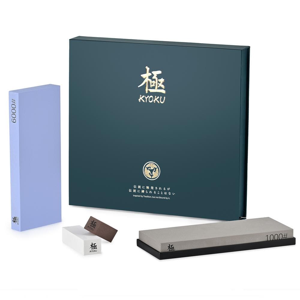 KYOKU 9 in. 1000 and 6000 Grit Sharpening Stone Aluminum