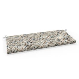 Geometric 45 in W x 3 in H Rectangular Outdoor Bench Cushion with Ties 1-Count in Estie Rattan