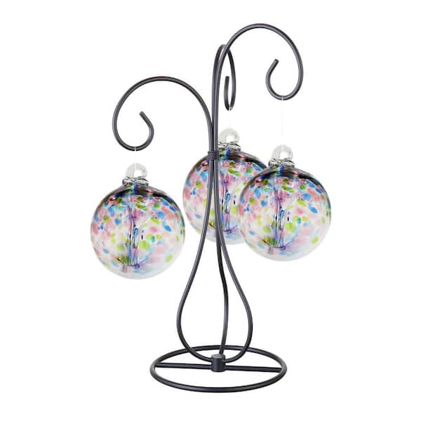 Dale Tiffany Tree Of Life 3 4 in. Multi-Color Hope Hand Blown Glass Balls with Metal Antique Bronze Finish Stand
