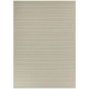 Aguirre Tan 8 ft. x 10 ft.  Carved Striped Indoor/Outdoor Area Rug