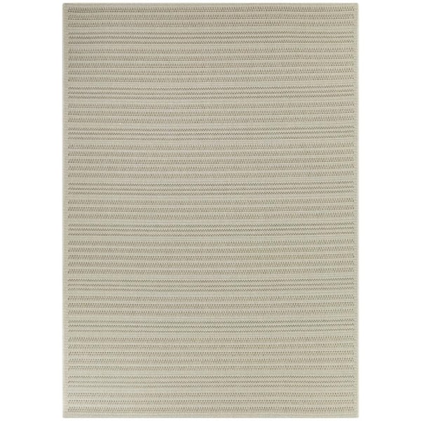 Aguirre Tan 8 ft. x 10 ft.  Carved Striped Indoor/Outdoor Area Rug