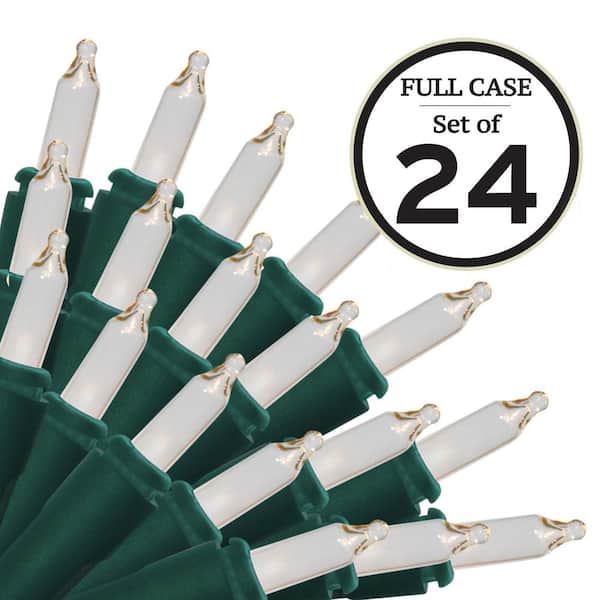 Brite Star 100-Light Clear with Green Wire String to String Mini Light Set (Set of 24)
