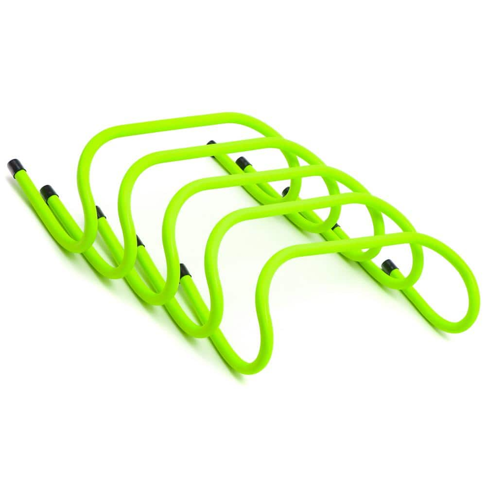 Trademark Innovations 6 in. Soccer Training Adjustable Agility Speed Hurdles (Set of 5, Light Green)