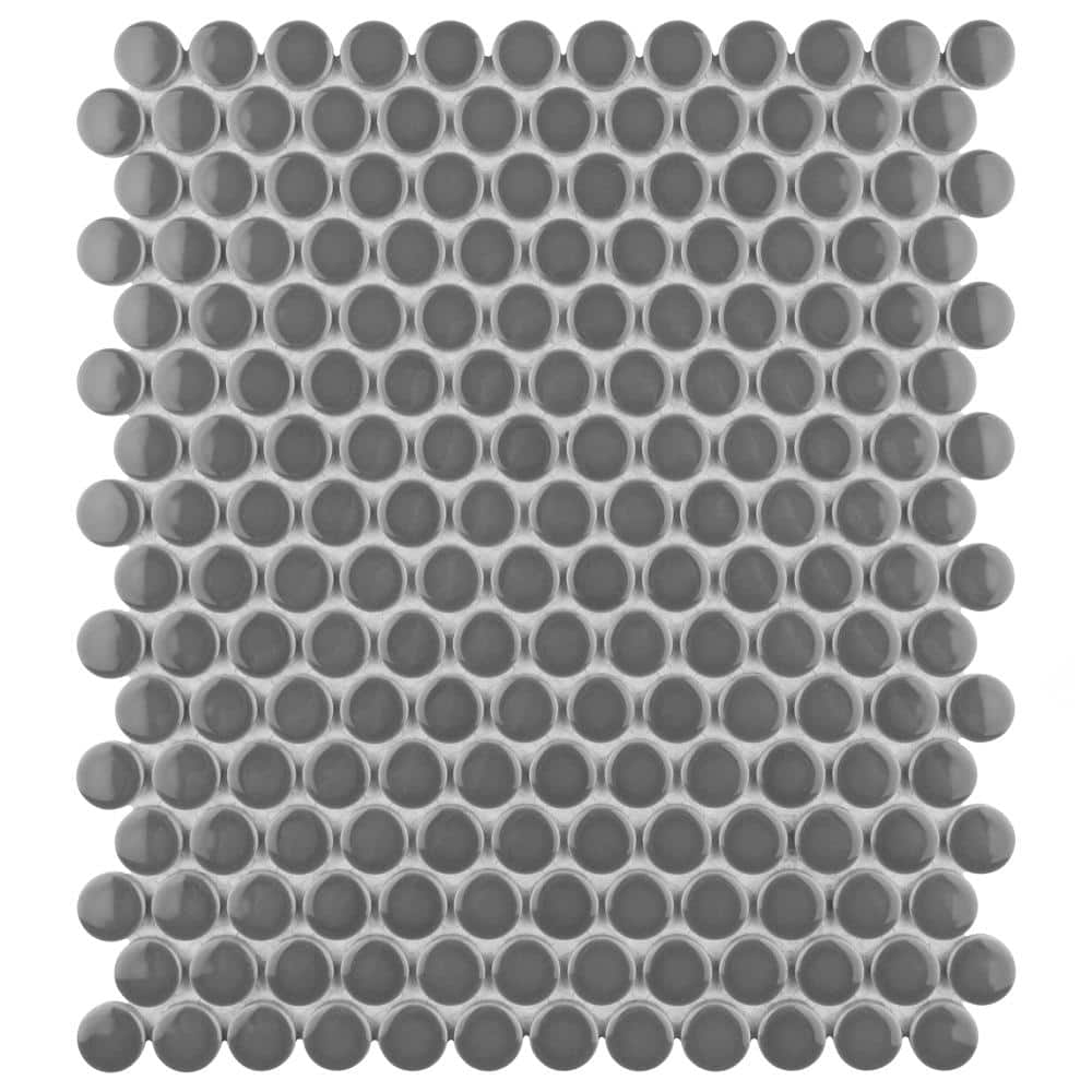 Metro Penny Glossy Black 6 in. x 6 in. Porcelain Mosaic Take Home Tile Sample price history on PriceWatchPro