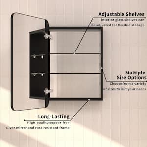 20 in. x 26 in. Framed Recessed or Surface-Mount Rectangular Aluminum Medicine Cabinet with Mirror