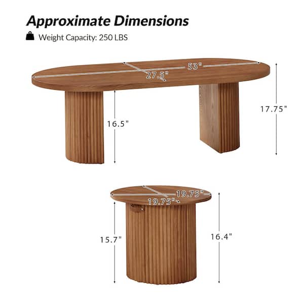 JAYDEN CREATION Roland Acorn 53 in. W Modern MDF Tall Coffee Table