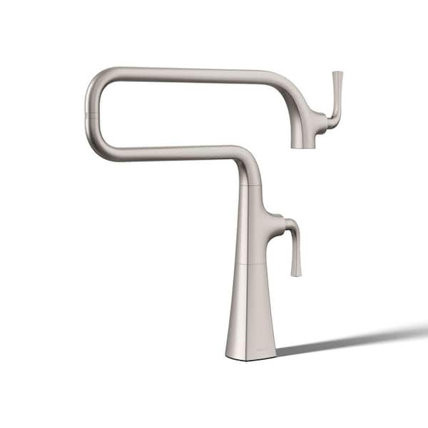 Graze Deck Mount Pot Filler Kitchen Faucet in Vibrant Stainless