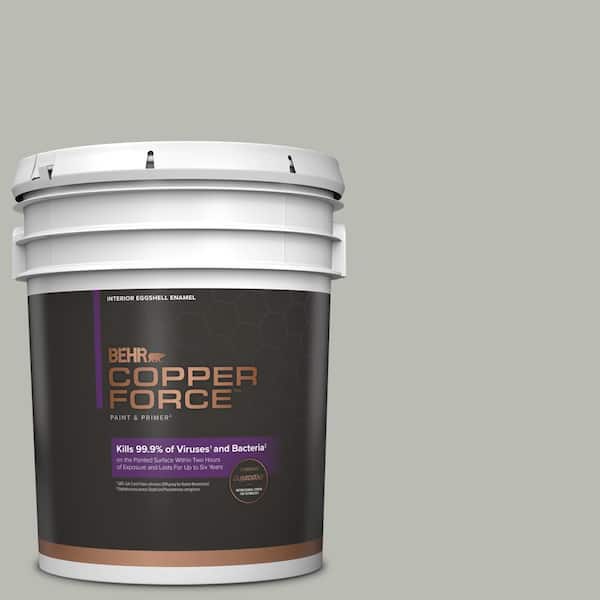 COPPER FORCE 5 gal. #N380-3 Weathered Moss Eggshell Enamel Virucidal and Antibacterial Interior Paint & Primer