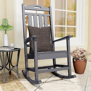 High-Eco Slate Grey Plastic Outdoor Rocking Chair