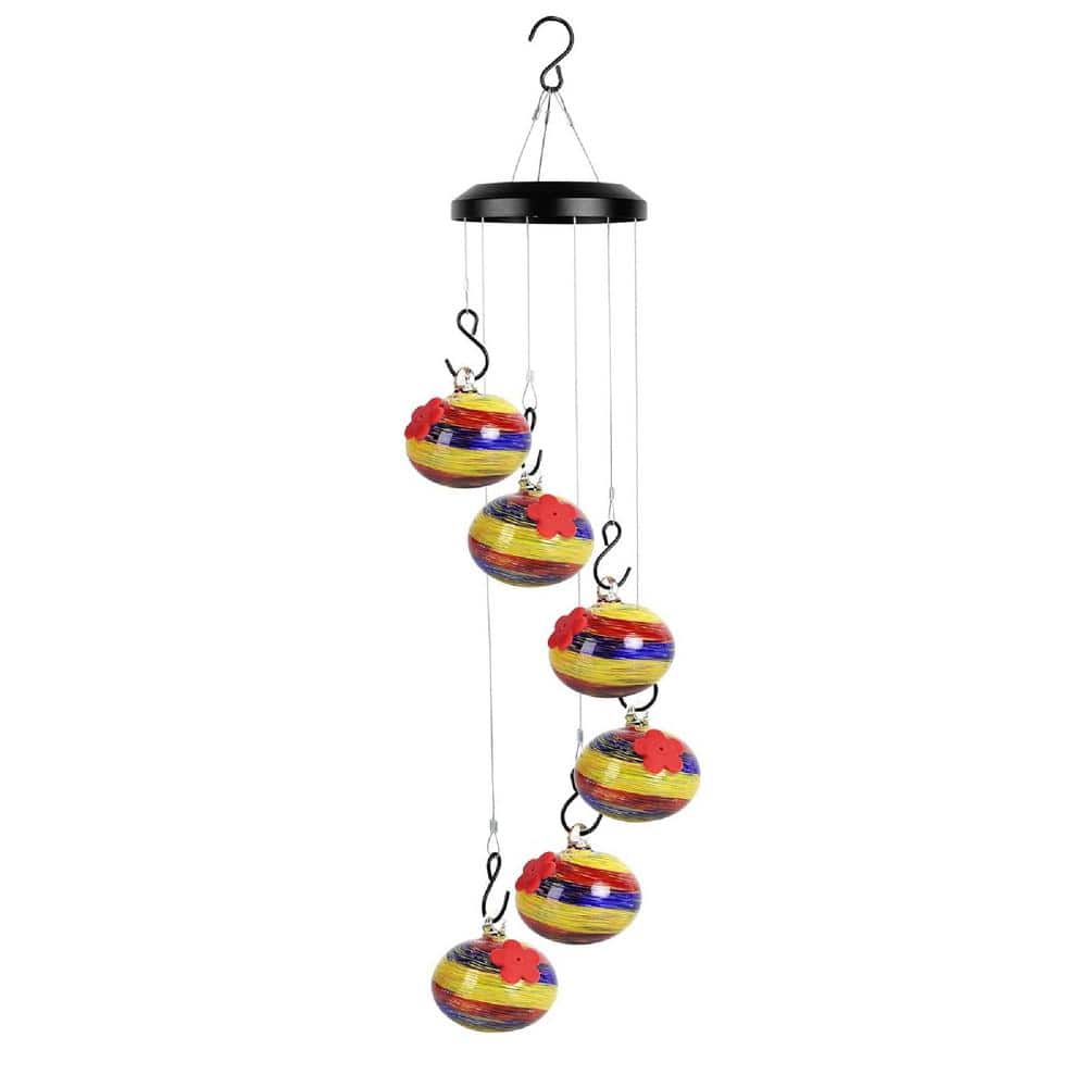 Rainbow Color Hand-Blown Glass Hummingbird Feeders Whimsical Charming Wind Chimes Hummingbird Leak Free Feeders price history on PriceWatchPro