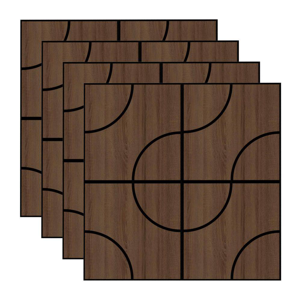 Walnut 0.7 in. x 1.97 ft. x 1.97 ft. Geometric Acoustic Decorative Wall Paneling (4 Piece/15.5 sq. ft. ) price history on PriceWatchPro