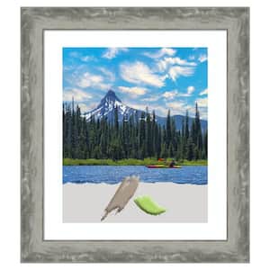 Waveline Silver Narrow Picture Frame Opening Size 20 x 24 in. (Matted To 16 x 20 in.)