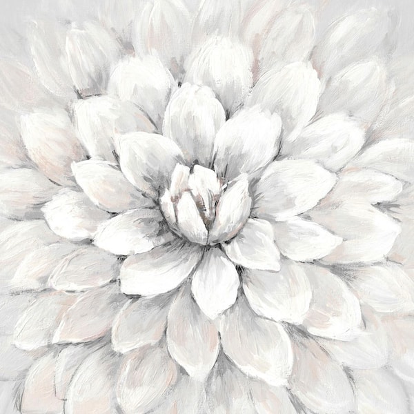 Unbranded "White Chrysanthemum" by Marmont Hill Unframed Canvas Nature Art Print 18 in. x 18 in.