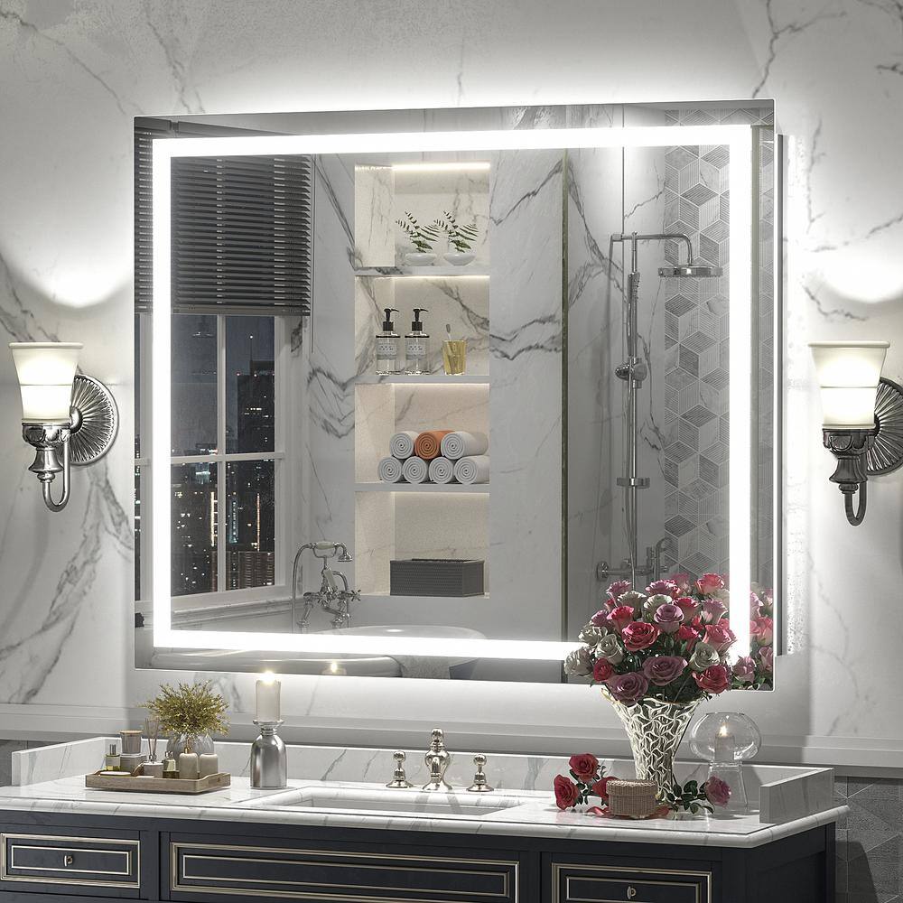 44 in. W x 36 in. H Rectangular Frameless Front and Back LED Lighted Anti-Fog Tempered Glass Wall Bathroom Vanity Mirror price history on PriceWatchPro