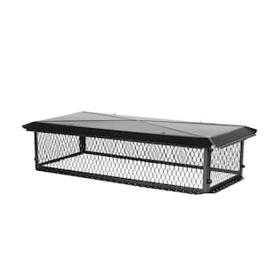 30 in. x 14 in. x 10 in. H Chimney Cap in Black Galvanized Steel