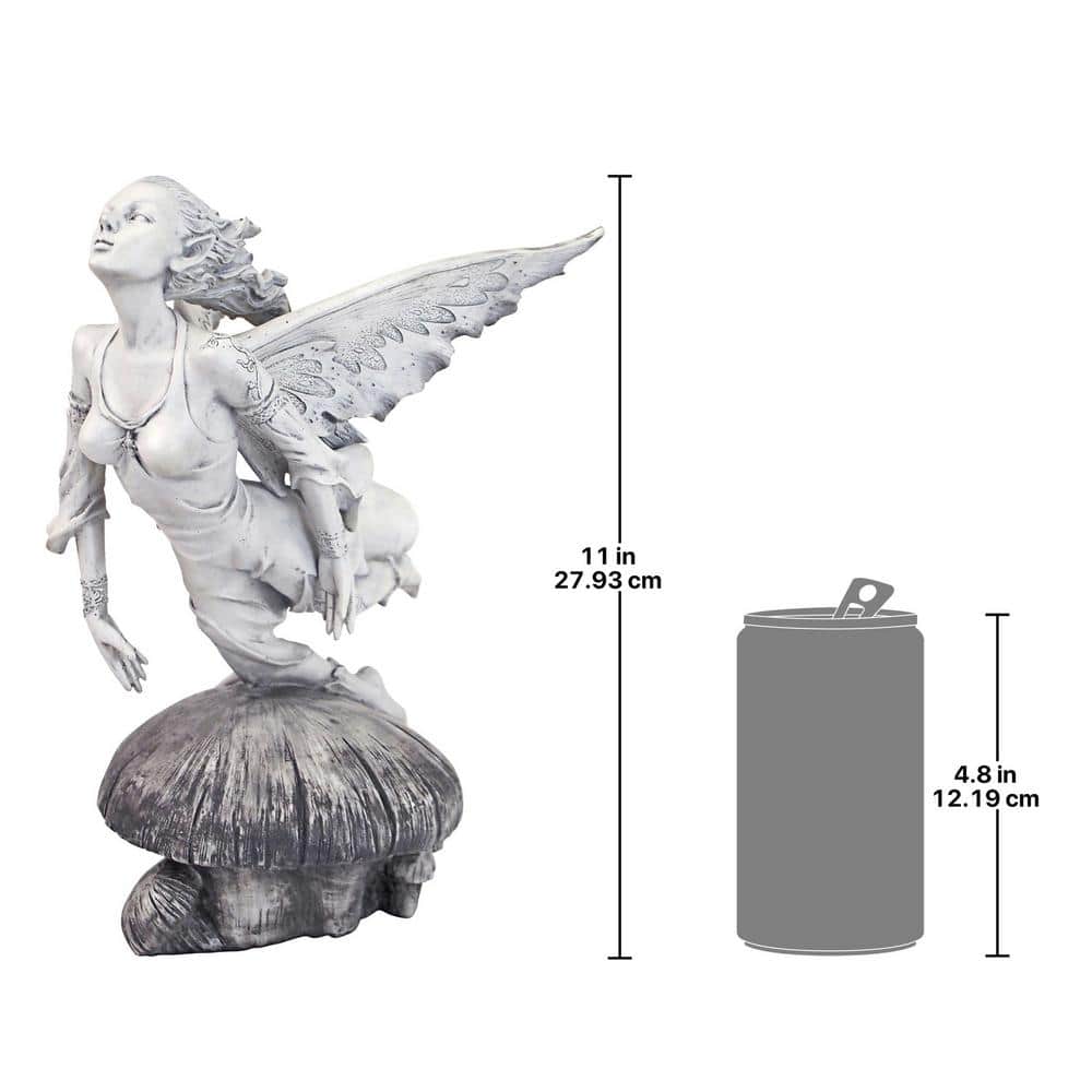 Off-White Hand-Painted Resin Garden Fairy Statue, 11 Inches