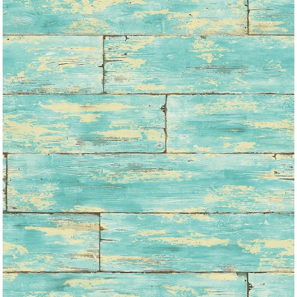 Kenneth James Shipwreck Aquamarine Wood Paper Strippable Wallpaper (Covers 56.4 sq. ft.)