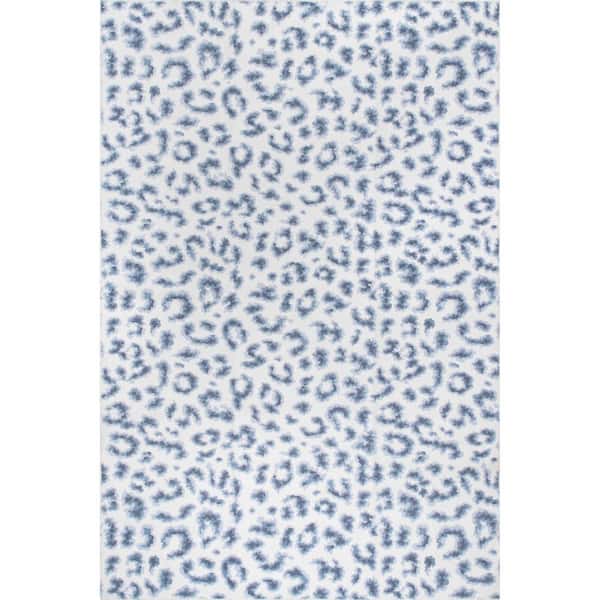 nuLOOM Mason Machine Washable Contemporary Leopard Print Blue 6 ft. x 9 ft. Area Rug
