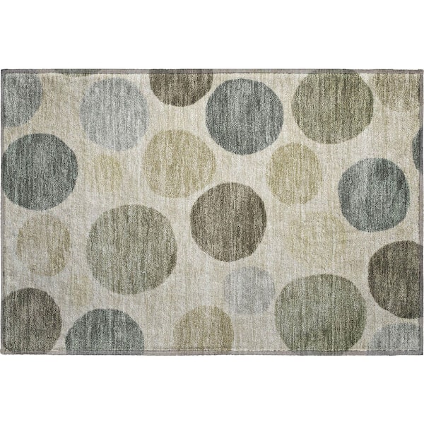 Mayfield Premium Machine Washable Abstract AMF2062 Taupe 2 ft. x 3 ft. Accent Rug