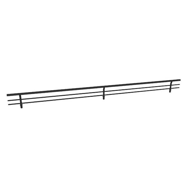 24 in. W Matte Black Steel Wire Shoe Fence Rail for Angled Closet Shoe Shelves, Fits up to 3-Pairs