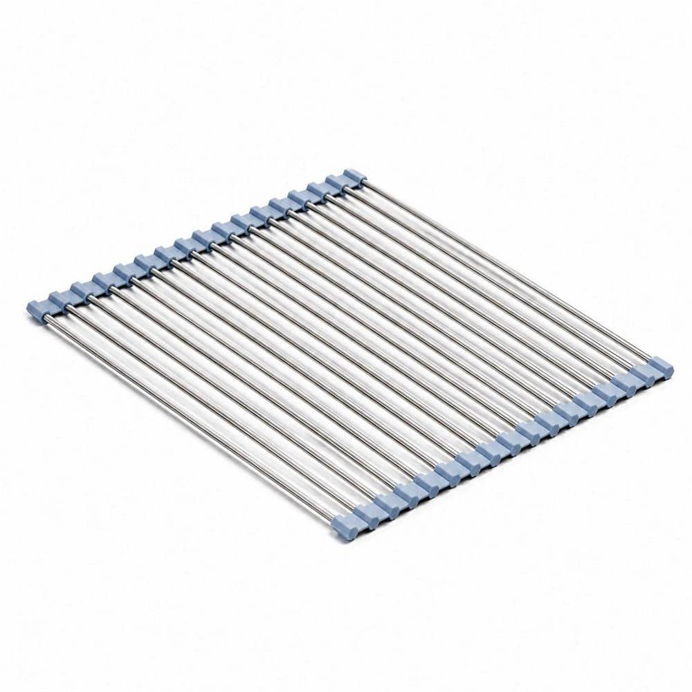 Roll Up Over-the-Sink Dish Drying Rack, 17.5 in. x 11.8 in. Foldable Stainless Steel Wire Kitchen Drainer price history on PriceWatchPro