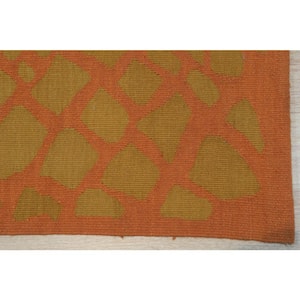 Rust 6 ft. x 8 ft. Hand Woven Wool Contemporary Modern Flat Weave Area Rug