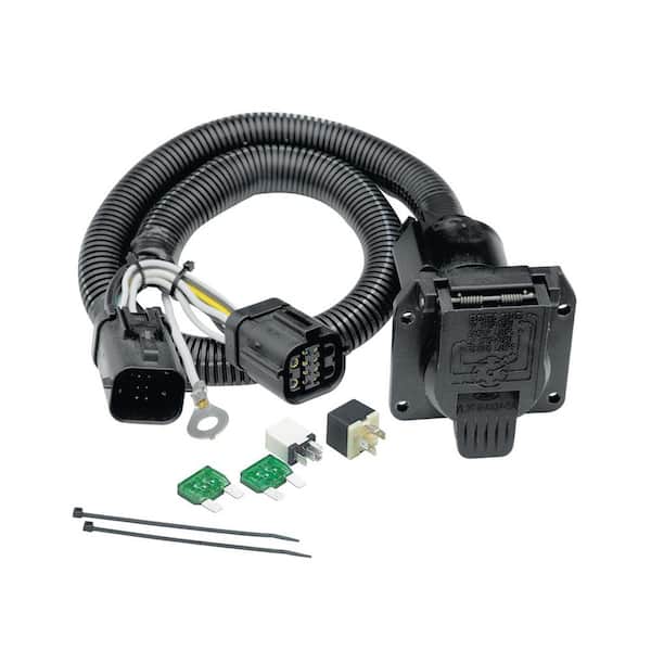 Tekonsha 8.2 in. 0 ft. 7 Way Tow Harness Connector Wiring Cable Package for Ford Vehicles