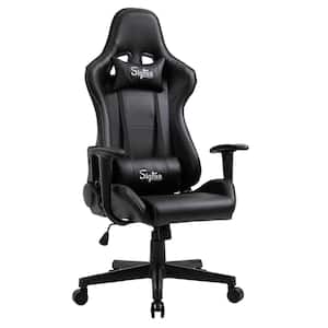 Sigtua Black Gaming Chair Reclining Backrest Ergonomic Design with Height Adjustment