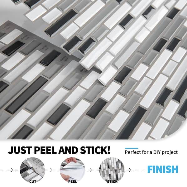 Art3d 1 PCS Peel and Stick Backsplash Tiles Self adhesive Stainless Steel  Kitchen Silver Brushed Metallic Mosaic 30x30cm - AliExpress