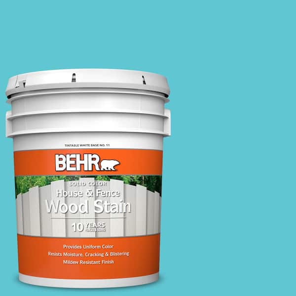 BEHR 5 gal. #P470-4 Paradise Sky Solid Color House and Fence Exterior Wood Stain