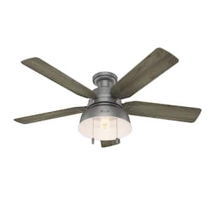 Mill Valley 52 in. LED Indoor/Outdoor Low Profile Matte Silver Ceiling Fan with Light