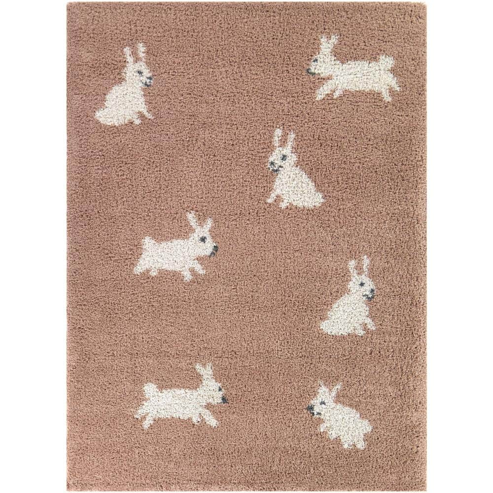 Arley Pink 4 ft. x 6 ft. Bunnies Area Rug