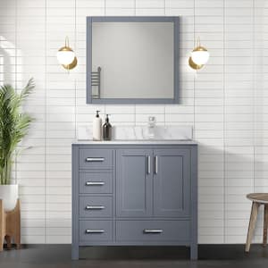 Jacques 36 in. W x 22 in. D Right Offset Dark Grey Bath Vanity without Top